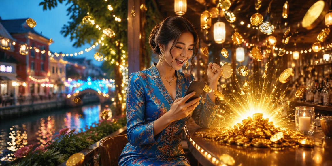 Permainan slot di Melaka dengan suasana tempatan — pemain menikmati slot dalam talian